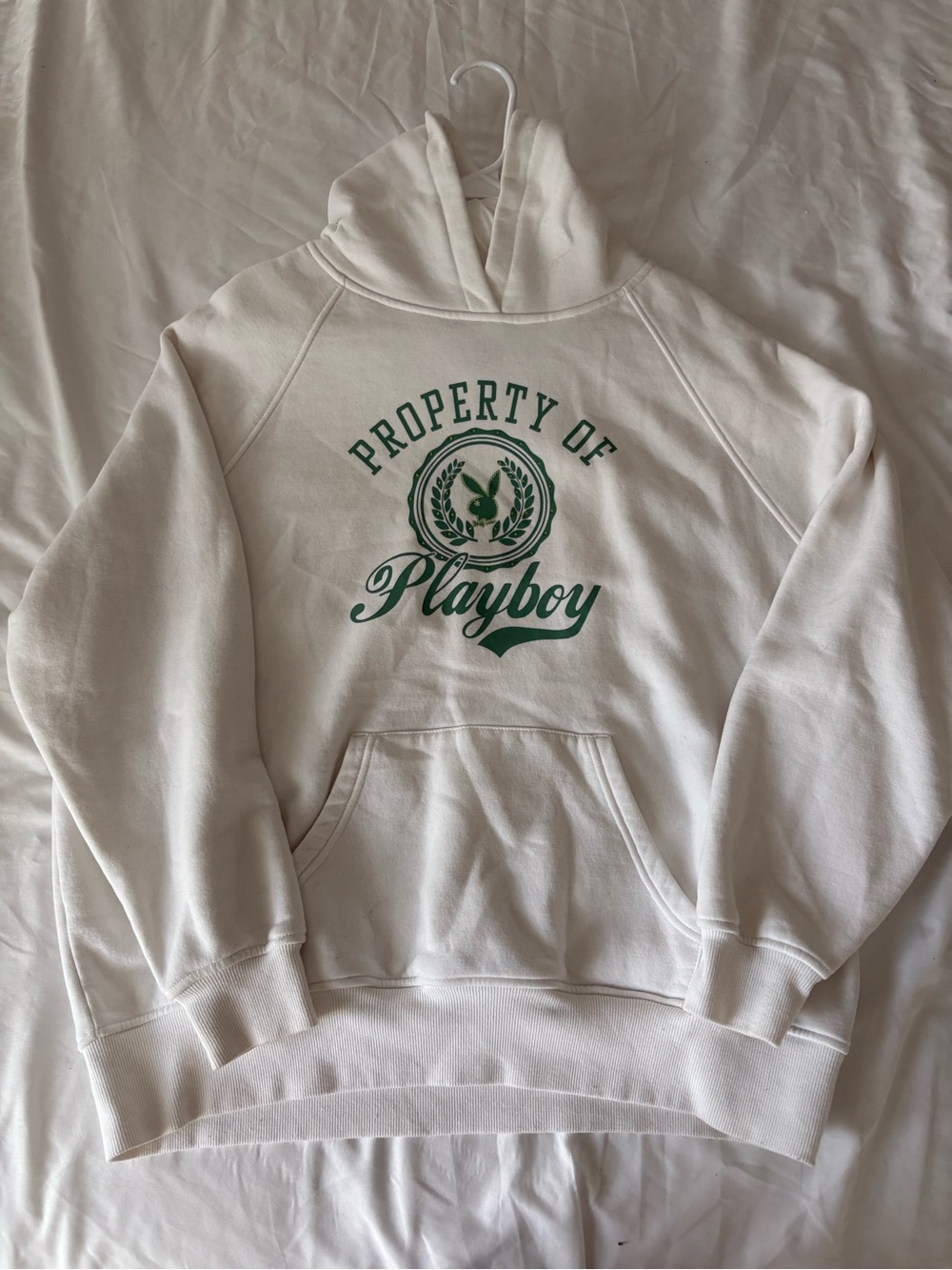 PLAYBOY White Hoodie with Black Label